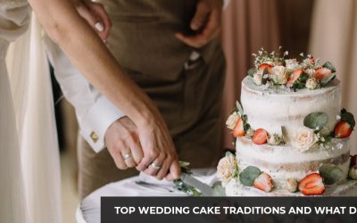 bride and groom cutting Wedding cake